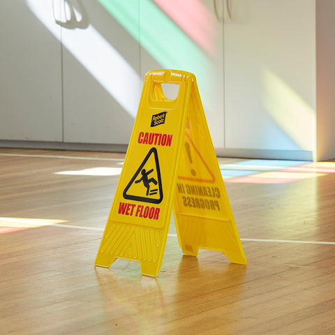Caution Wet Floor/Clean In Progress Standard Double-sided Sign