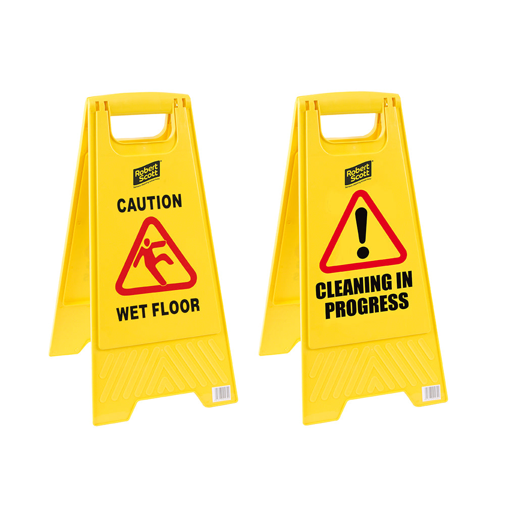 Caution Wet Floor/Clean In Progress Standard Doublesided Sign Avern