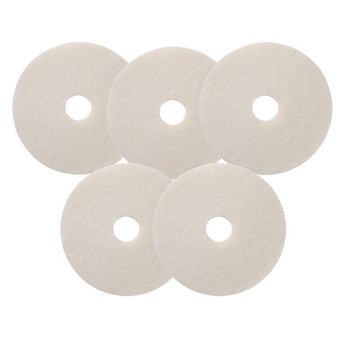 Floor Cleaning Pads 5 Pack - Buffing Pads White 15”