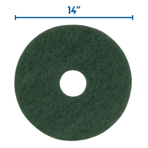 Floor Cleaning Pads 5 Pack - Scrubbing Pads Green 14”