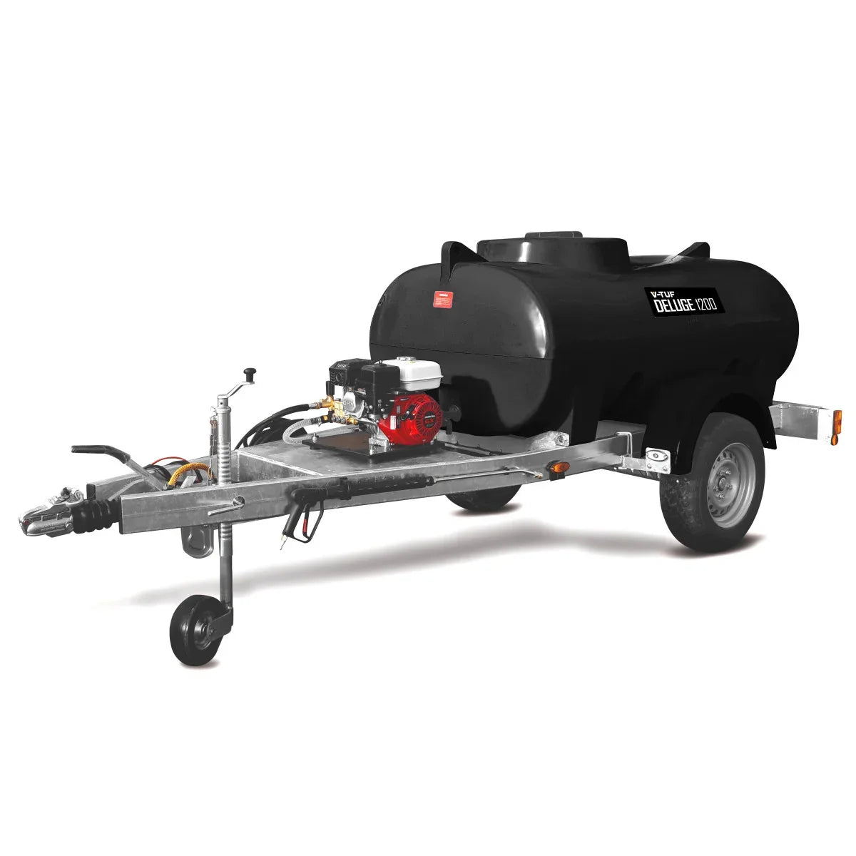 V-TUF Deluge 13HP DELUGE500HWTGB130 Honda Petrol Highway Trailer Bowser 500L Pressure Washer 255bar 15L/Min
