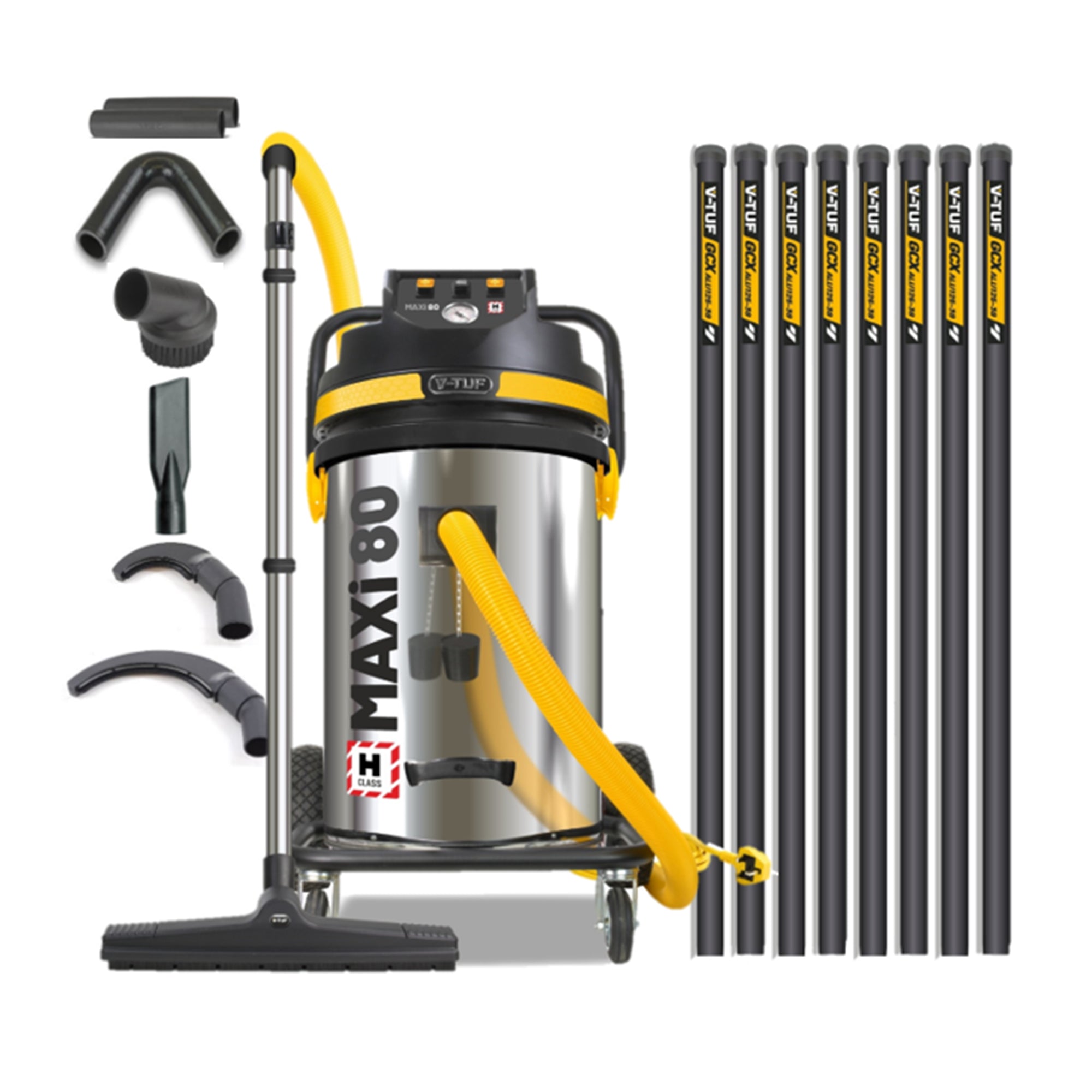 V-TUF MAXIH80240KIT2 Hazardous Vacuum Cleaner - 80L 3500W - Inc 10M Reach Kit