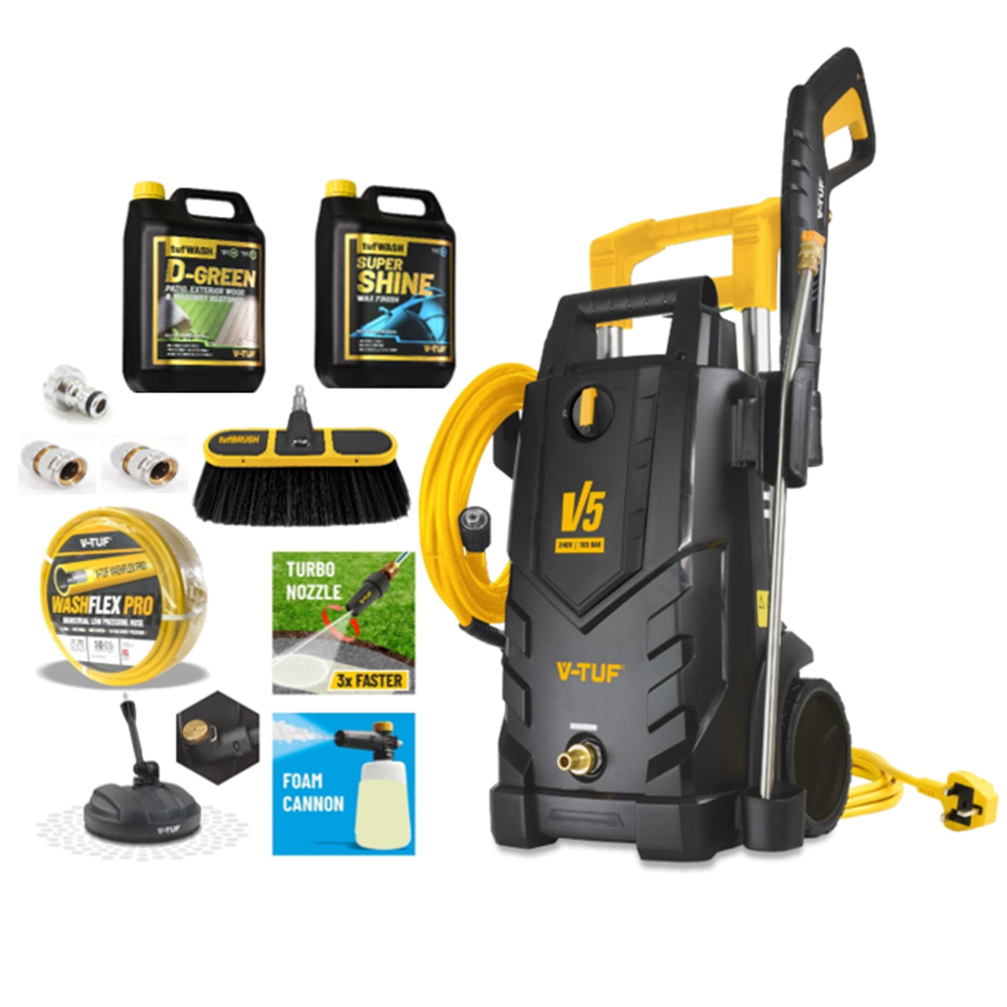 V-TUF V5 Pressure Washer Bundle 165Bar (2400PSI) TOUGH Bundle