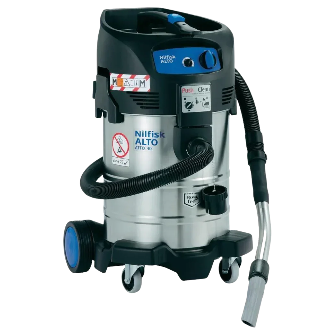 Nilfisk ATTIX 40-0M PC Type22 ATEX Zone 22 certified vacuum cleaner for explosive dust environments