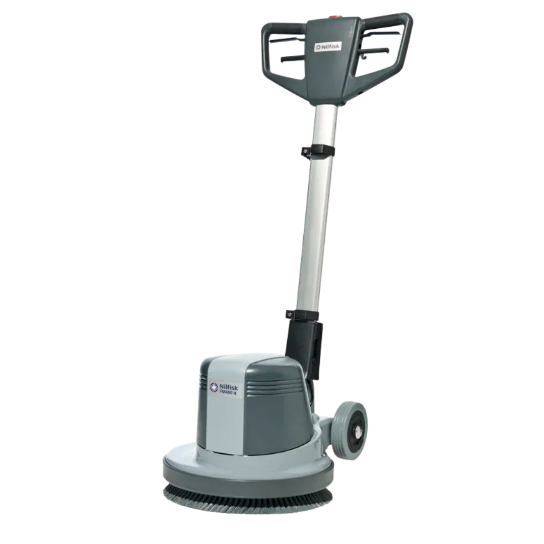 Nilfisk FM400D dual speed floor scrubber and polishing machine for commercial hard floor cleaning