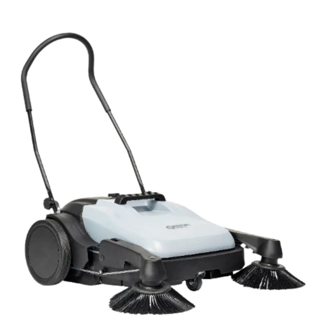 Nilfisk SW250 Walk-Behind Manual Floor Sweeper – push sweeper for industrial, warehouse, and commercial cleaning