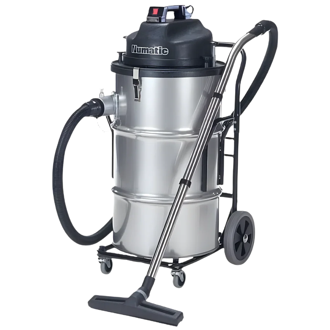 Numatic NTD2003 industrial cyclonic twin-motor dry vacuum cleaner with stainless steel drum