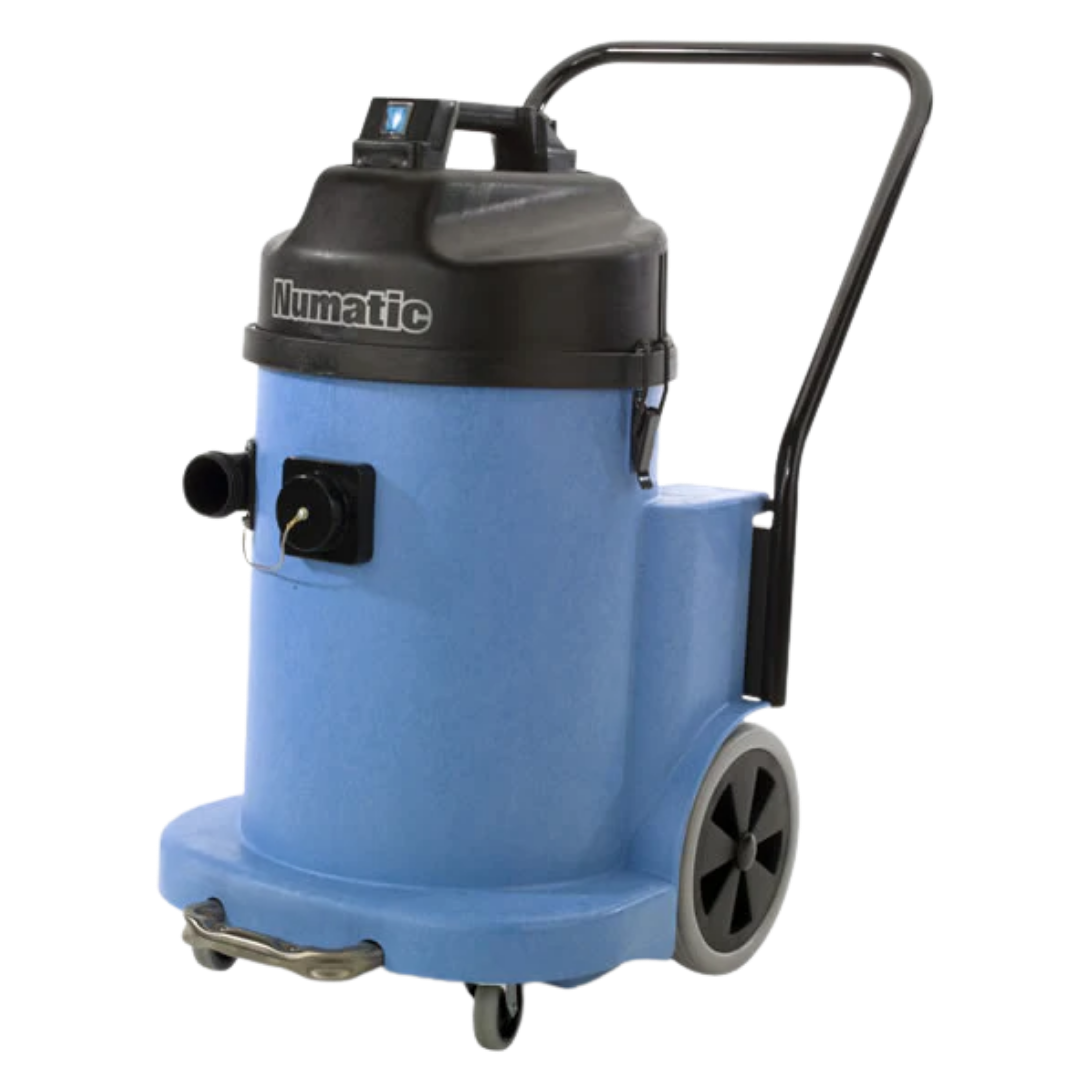 Numatic WVD900C industrial swarf and oil vacuum for coolant recovery in workshops