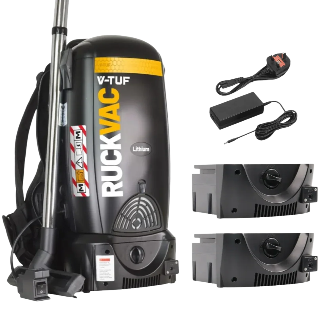 V-TUF RUCKVAC-ION-KIT4 Cordless M Class Backpack Vacuum Cleaner - 2 Batterys