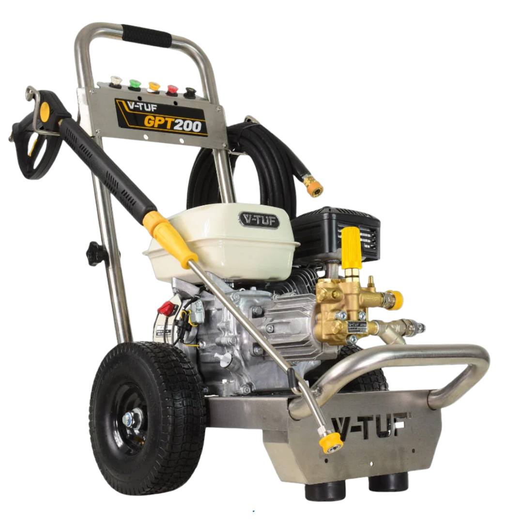 V-TUF GPT200 petrol industrial pressure washer with 190 bar pressure and Honda GX engine for commercial jet washing