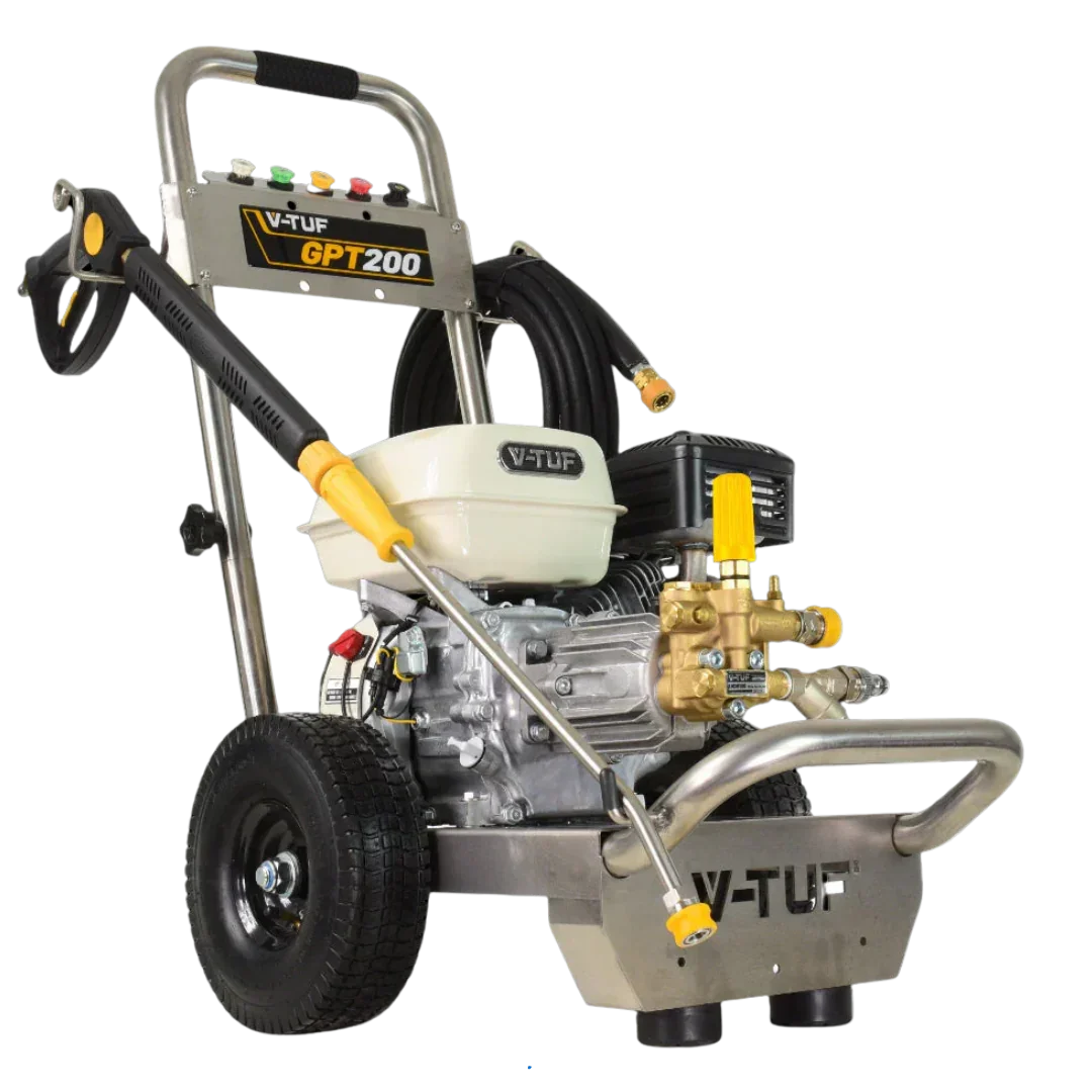 V-TUF GPT200 petrol industrial pressure washer with 190 bar pressure and Honda GX engine for commercial jet washing