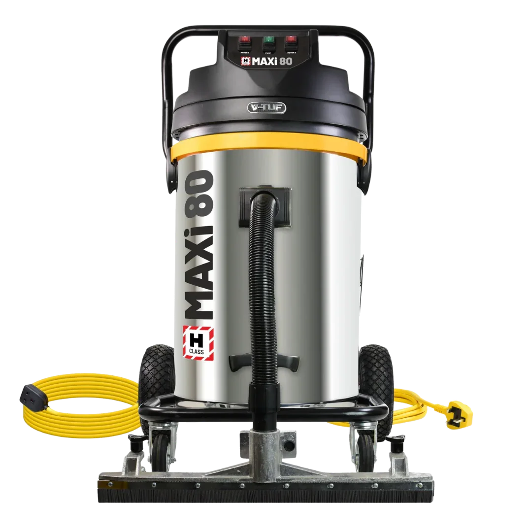 V-TUF MAXIH80240GSC-KIT2 80L H-Class industrial vacuum cleaner with 3500W motor for heavy-duty hazardous dust extraction