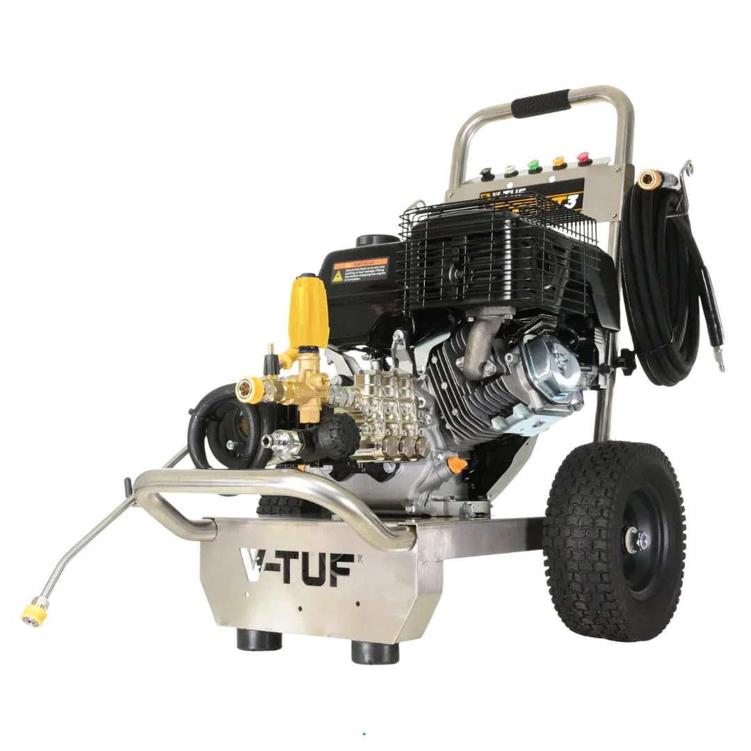 V-TUF TORRENT3 heavy-duty petrol pressure washer with 4000 PSI performance and industrial-grade frame