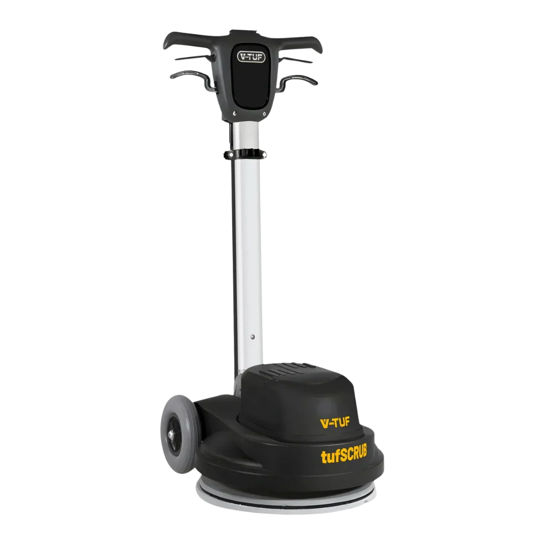 V-TUF tufSCRUB 110V floor polisher and scrubbing machine with 45cm cleaning width for commercial hard floor cleaning