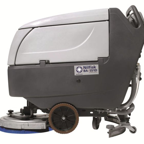 Image 2: Side View of Nilfisk BA551 Battery Powered Scrubber Dryer