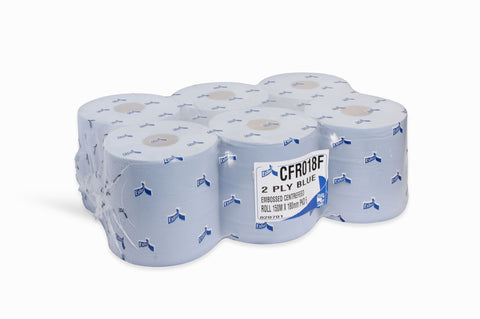 Blue Centre feed, 2 ply, 150M x 175mm 6 Pack - CBL150S