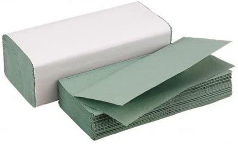 Paper Hand Towels Green Interfold 222 x 242 1ply 3600 Qty -IFG002