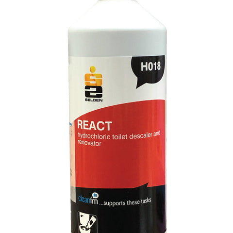 React Acid Toilet Descaler &amp; Renovator H018 1 Litre Selden