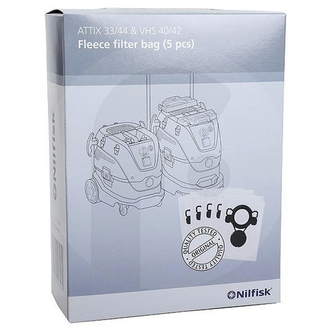 Nilfisk Fleece Filter Bags For Attix 33/44 (5 Pack) 107419593