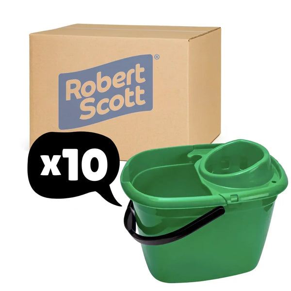 Mop Bucket And Wringer 14L Green 10 Pack - Robert Scott