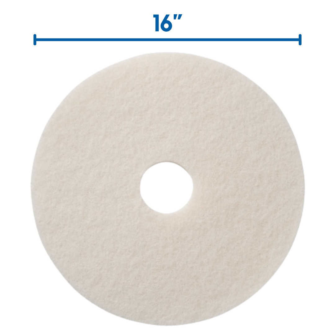 Floor Cleaning Pads 5 Pack - Buffing Pads White 16”