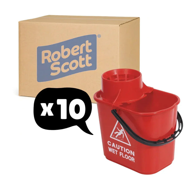 Exel Mop Bucket And Wringer Red 15 Litre 10 Pack - Robert Scott