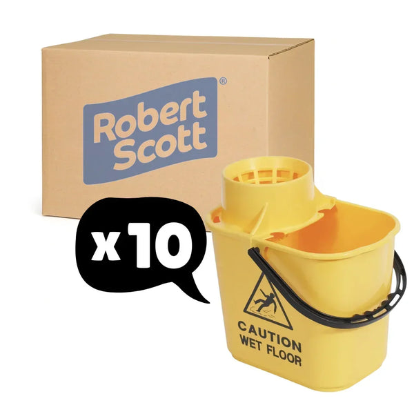 Exel Mop Bucket And Wringer Yellow 15 Litre 10 Pack - Robert Scott