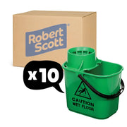 Exel Mop Bucket And Wringer Green 15 Litre 10 Pack - Robert Scott