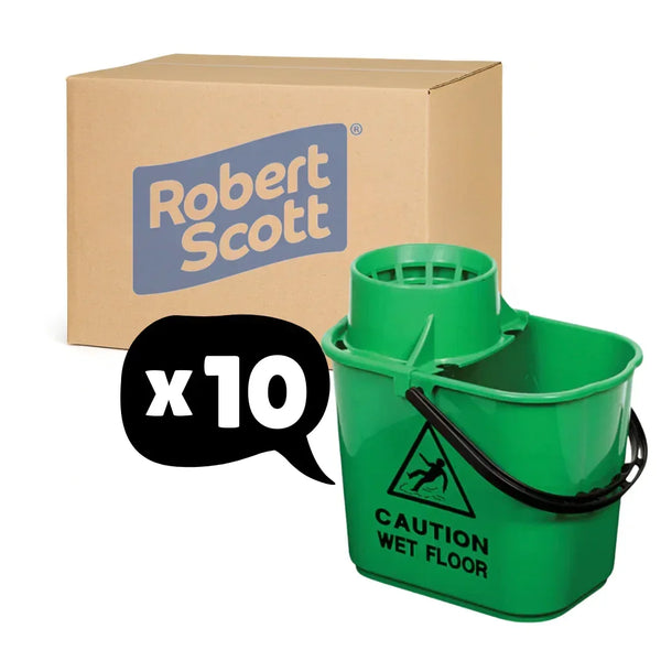 Exel Mop Bucket And Wringer Green 15 Litre 10 Pack - Robert Scott