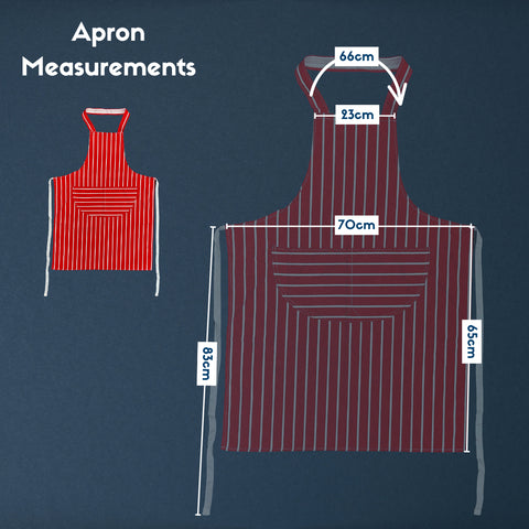 Striped Cotton Apron For Catering and Hospitality | Red - Blue - White