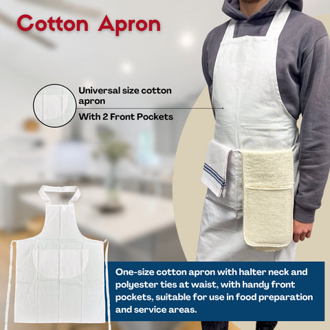 Striped Cotton Apron For Catering and Hospitality | Red - Blue - White