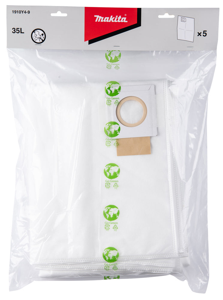 Makita 1910Y4-9 Filter Bags (5 Pack) For VC006G