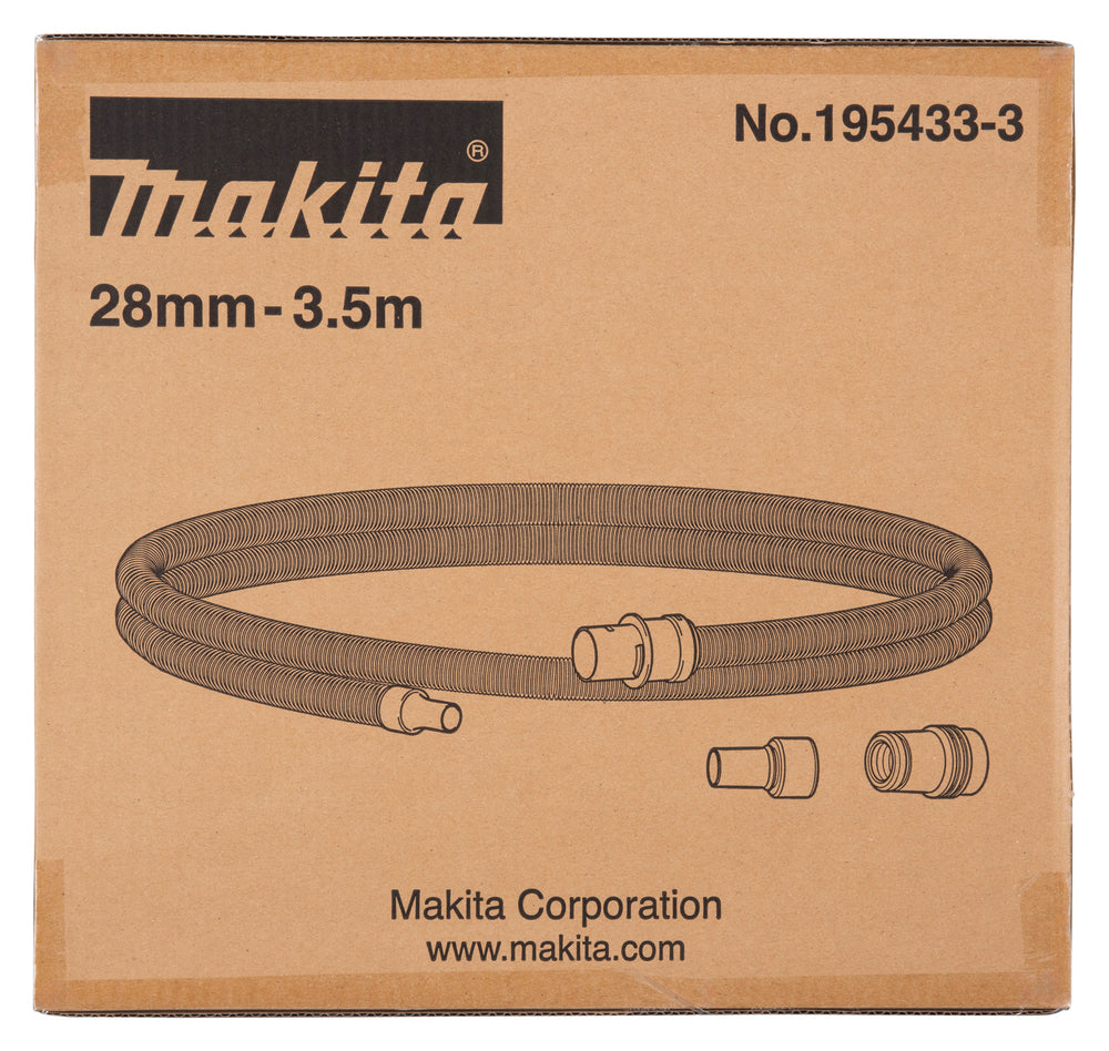 Genuine Makita 195433-3 Vacuum Hose 3.5m (28mm) for DVC & VC Series Dust Extractors