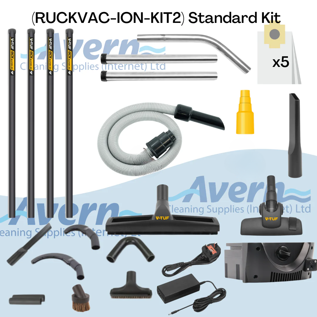 V-TUF RUCKVAC-ION-KIT2 Cordless M Class Backpack Vacuum Cleaner - 5M High Level Cleaning Kit