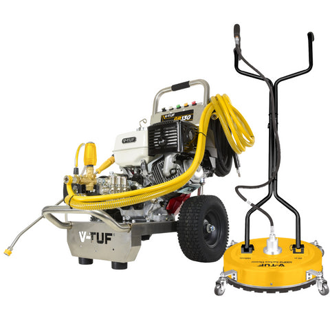V-TUF GB130SSE 13HP Honda GX390 Petrol Cold Pressure Washer 250Bar (3630psi) 15L/Min Patio kit