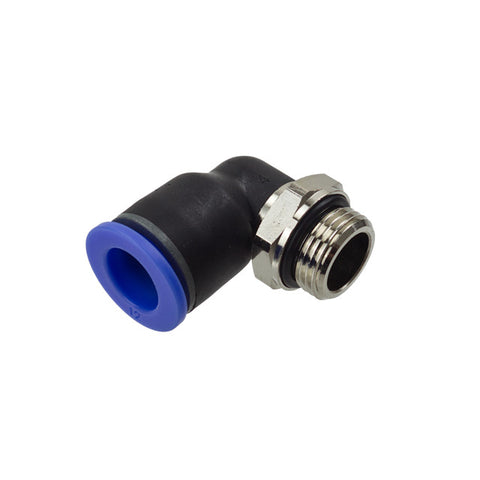 Numatic 901539 Elbow Angle Connector Parallel Thread with O-ring to 12mm Push In