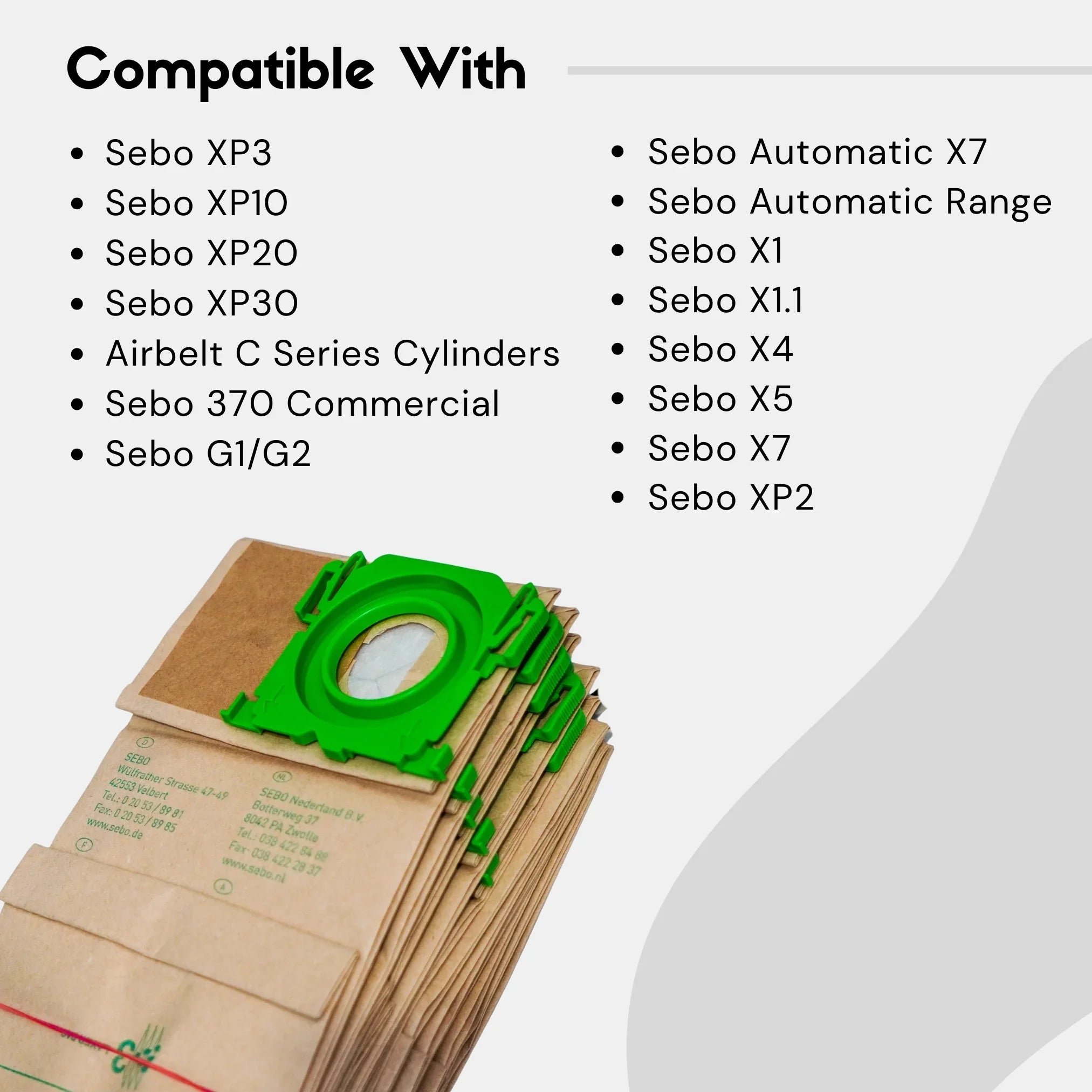 Sebo 5093 Vacuum Bags X Series 10 Pack Genuine – Avern Cleaning