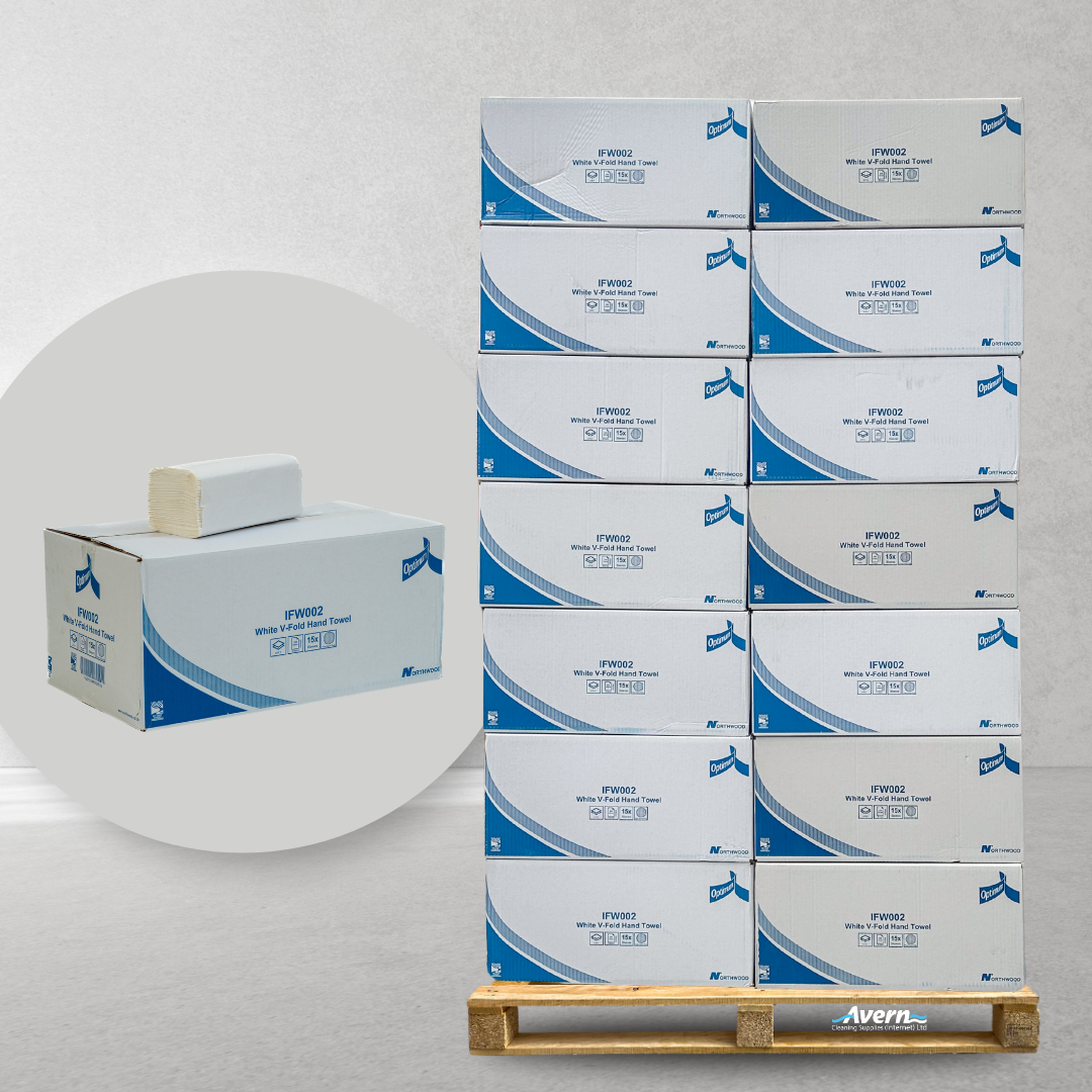 V Fold White Hand Towels Interfold 2ply Wholesale Full Pallet (42 Boxes) - IFW002