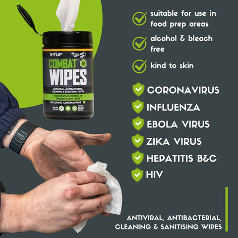 V-TUF Magic Wipes Anti-Bac Virucidal Sanitiser Builder Wipes Pack of 90 or 200
