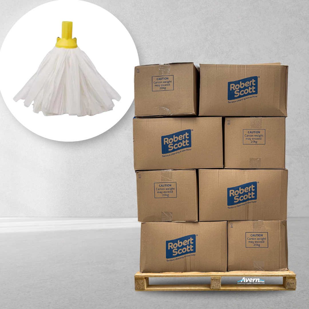 Mop Heads Large Big White 120g (Push Fit) Full Pallet (1200 Mops)