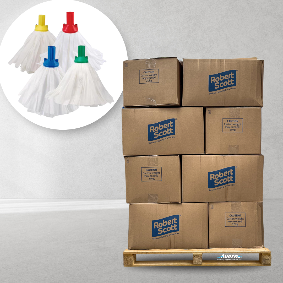 Mop Heads Large Big White 120g (Push Fit) Full Pallet (1200 Mops)