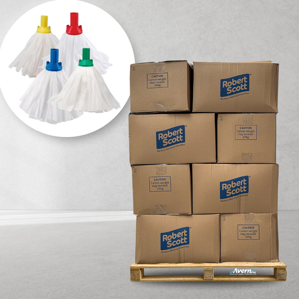 Mop Heads Large Big White 120g (Push Fit) Full Pallet (1200 Mops)