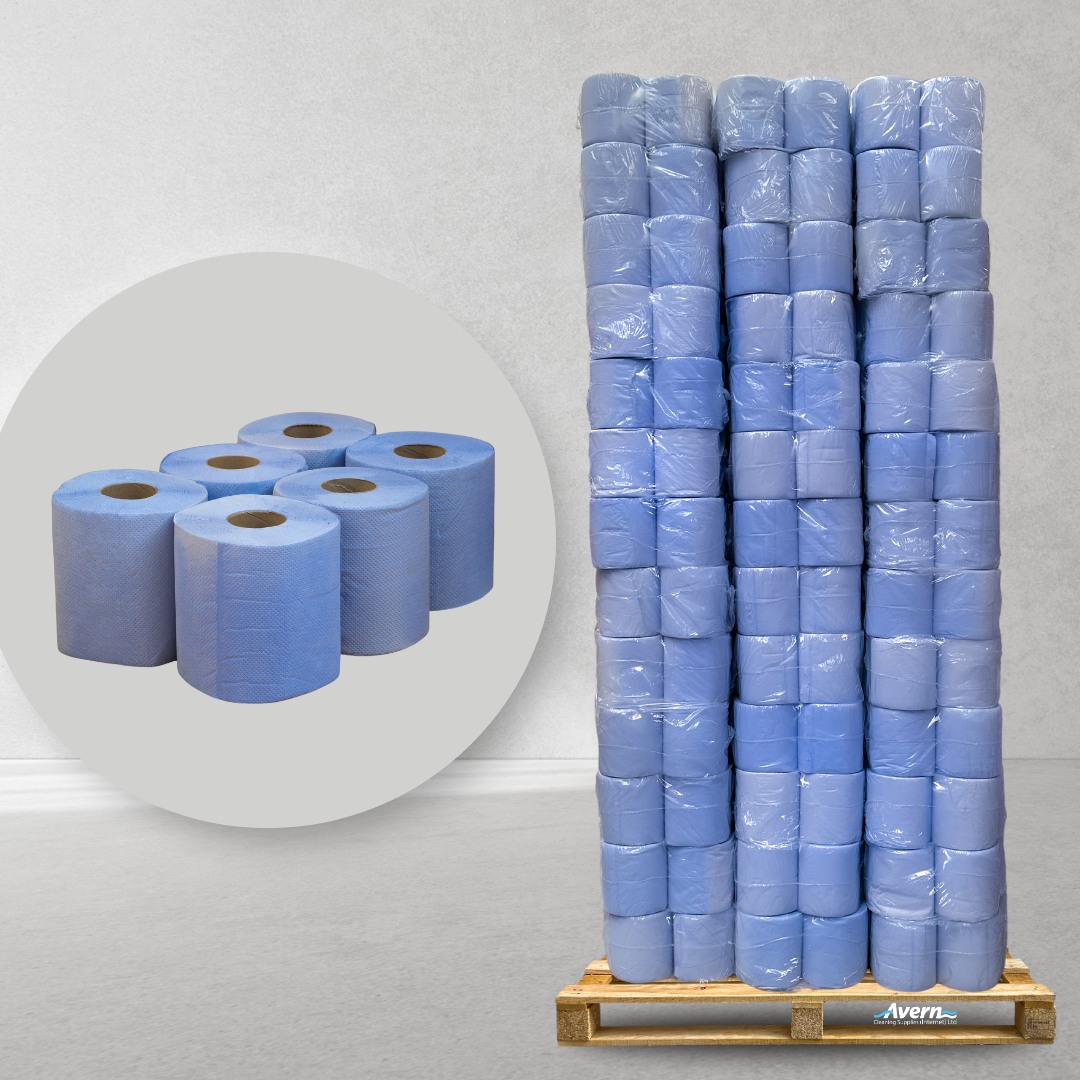 Blue Rolls Centrefeed 50m 2PLY Embossed Wholesale Full Pallet (91 Cases) - CL2B50