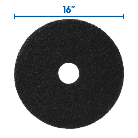 Floor Cleaning Pads 5 Pack - Stripping Pads Black 16”