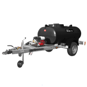 500L towable jet wash bowser with petrol engine and 2900 PSI mobile pressure washer system for on-site cleaning