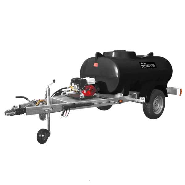 500L towable jet wash bowser with petrol engine and 2900 PSI mobile pressure washer system for on-site cleaning