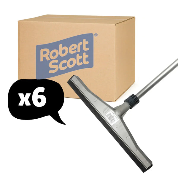 Heavy Duty Floor Squeegee Complete Inc Aluminum Handle 75CM 30" - 6 Pack