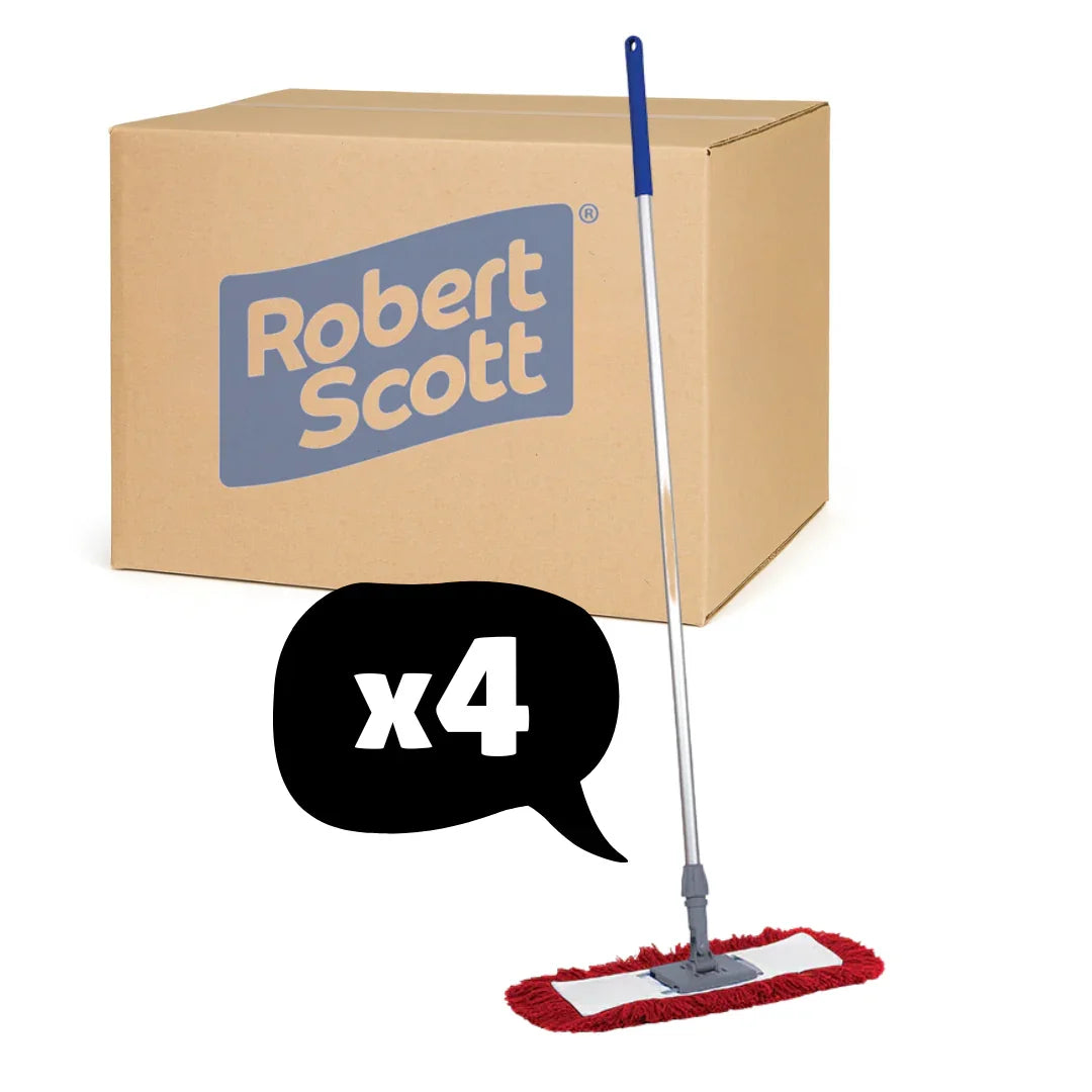 Floor Sweeper Mop Complete With Handle 80cm 103948 Robert Scott - 4 Pack