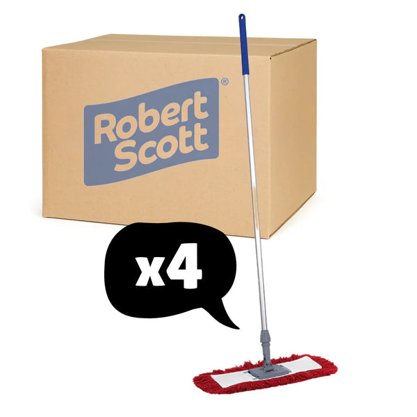 Floor Sweeper Mop Complete With Handle 80cm 103948 Robert Scott - 4 Pack