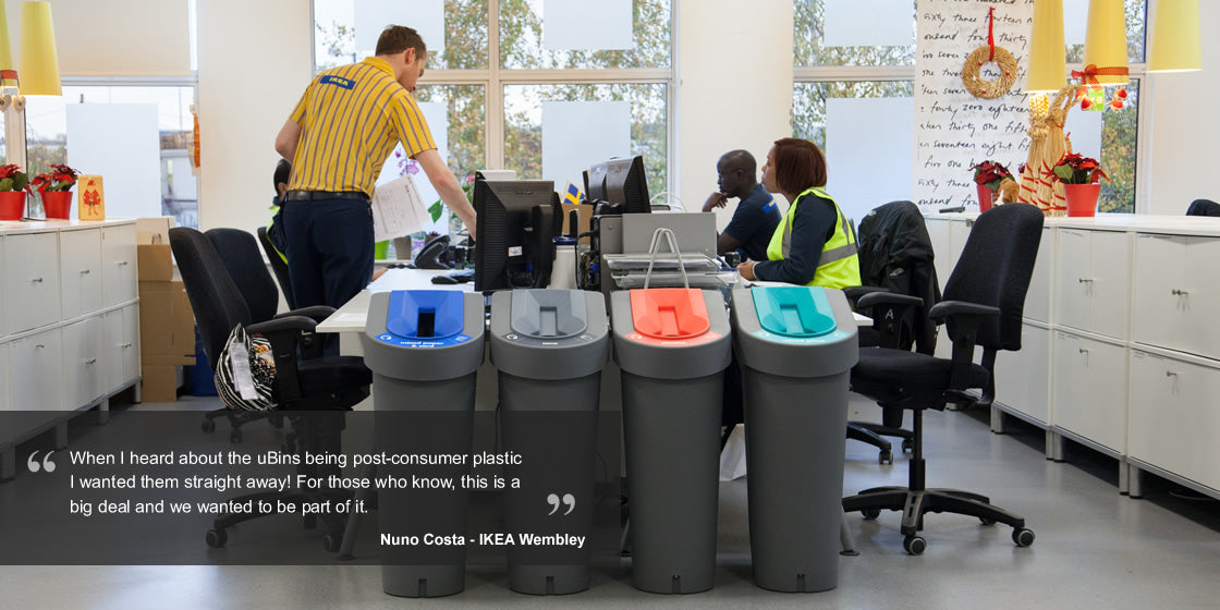 uBin Recycling Bins 70L Inc Inserts- Made From Recycled Plastic